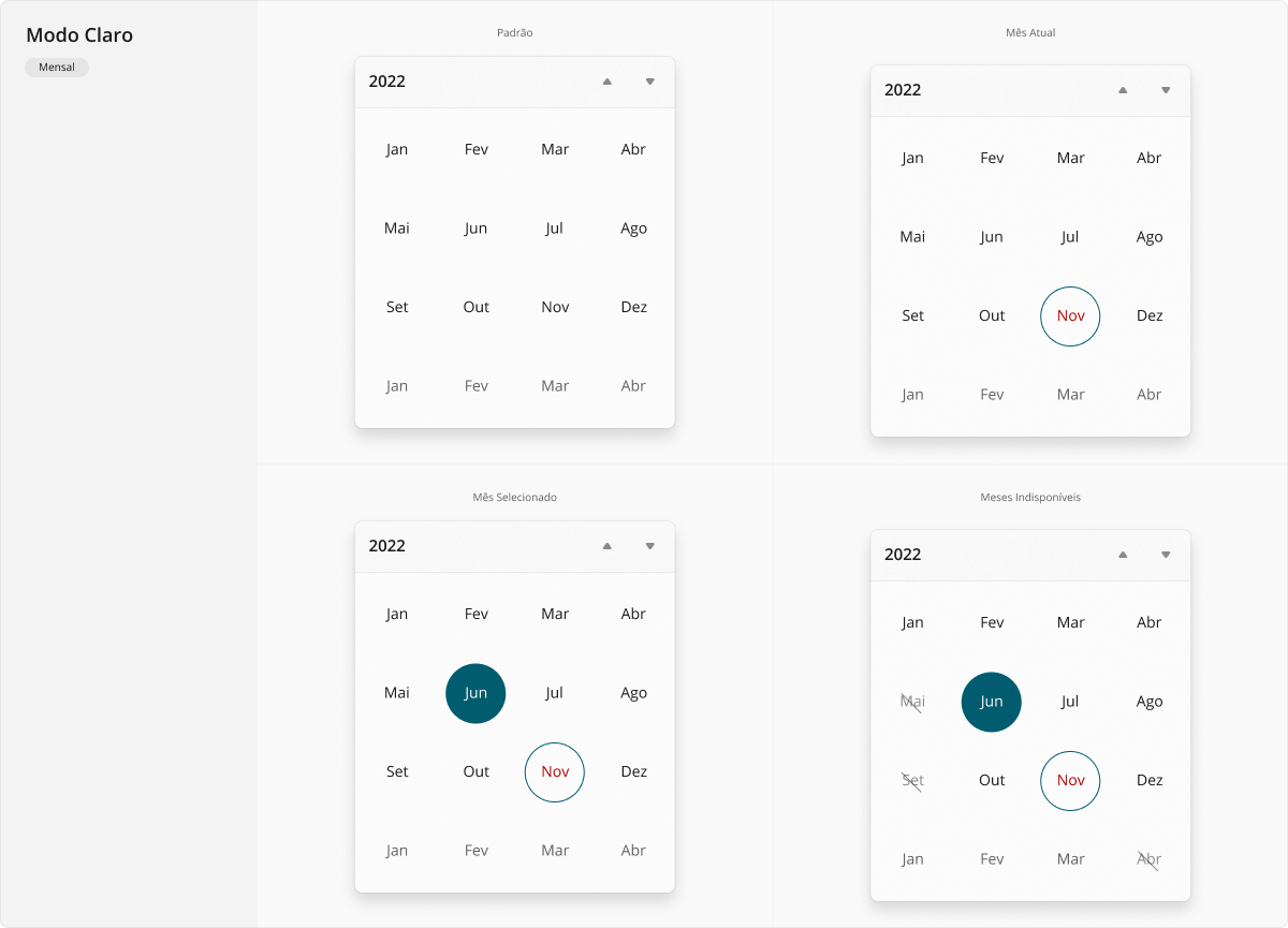 Calendar - Modo Claro - Mensal