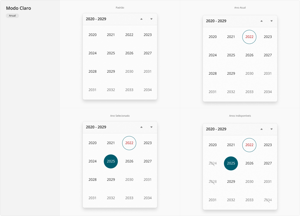 Calendar - Modo Claro - Anual