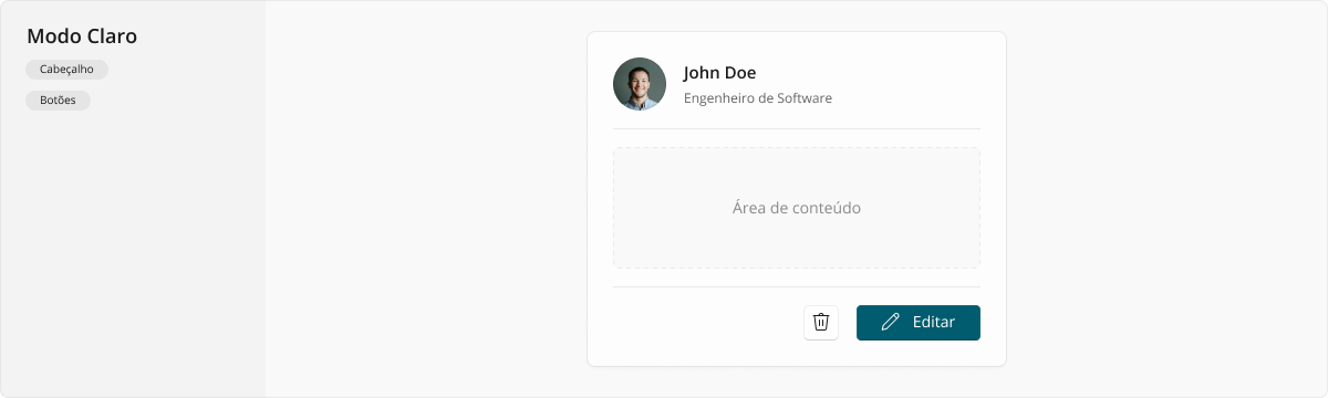 Card - Modo Claro - Exemplo de Layout