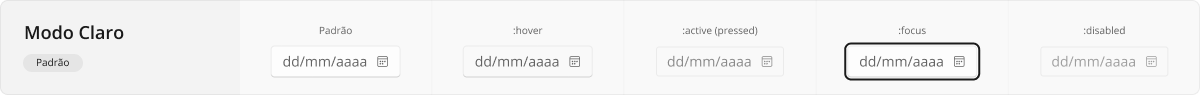 DateField - Modo Claro - Padrão