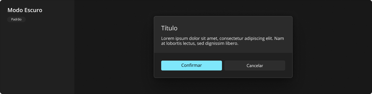 Dialog - Modo Escuro - Padrão
