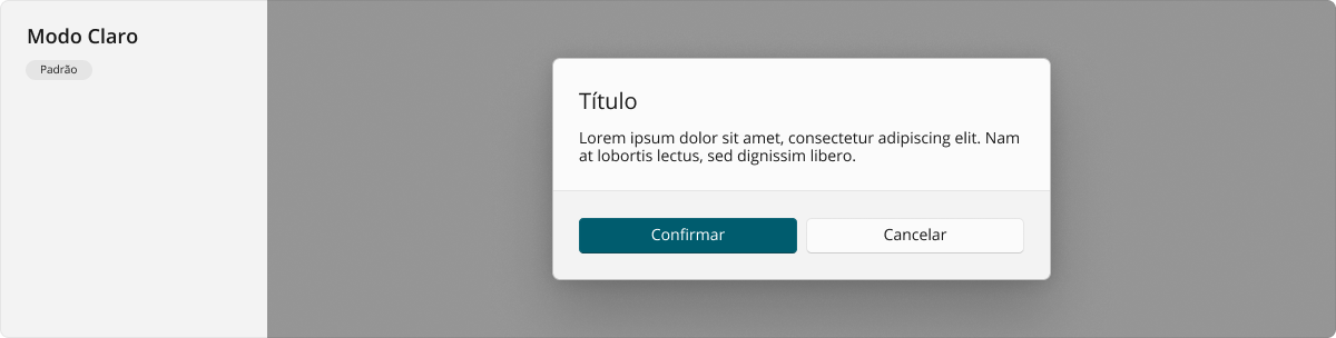 Dialog - Modo Claro - Padrão