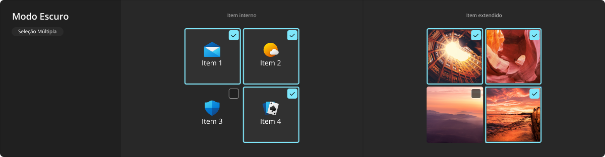 GridView - Modo Escuro - Seleção Múltipla