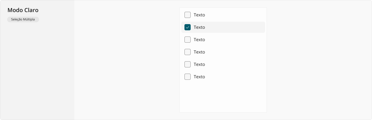 ListView - Modo Claro - Seleção Múltipla