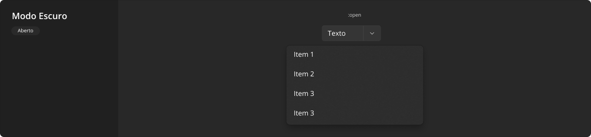 SplitButton - Modo Escuro - Aberto