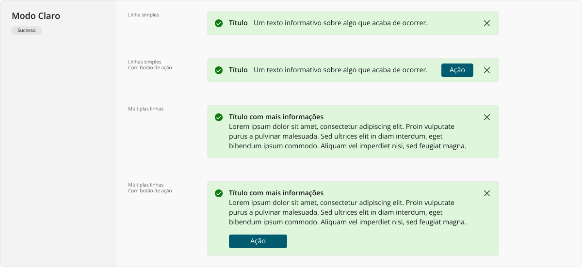 ToastNotification - Modo Claro - Sucesso