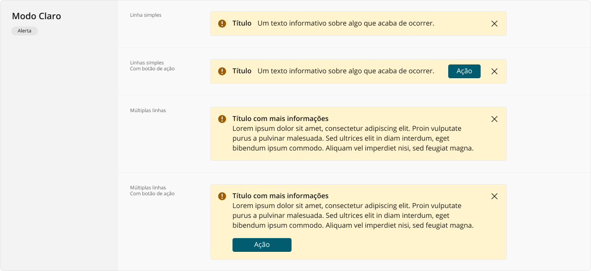 ToastNotification - Modo Claro - Alerta