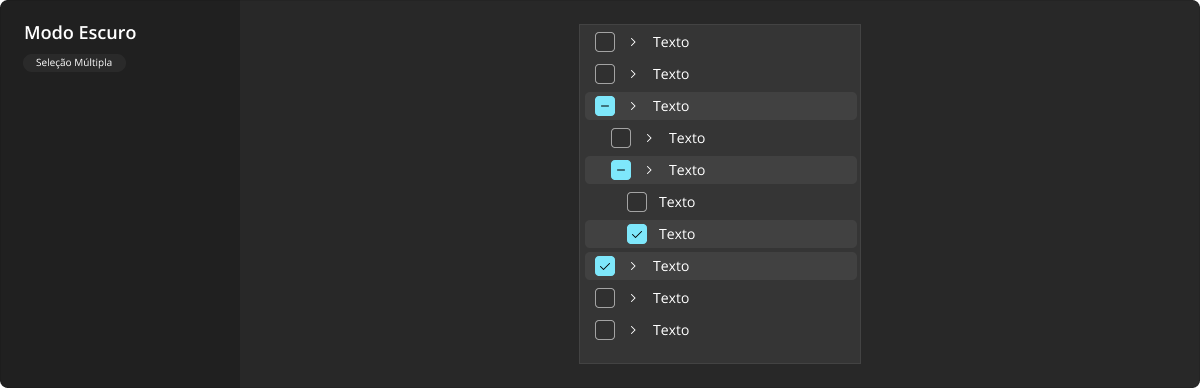 TreeView - Modo Escuro - Seleção Múltipla