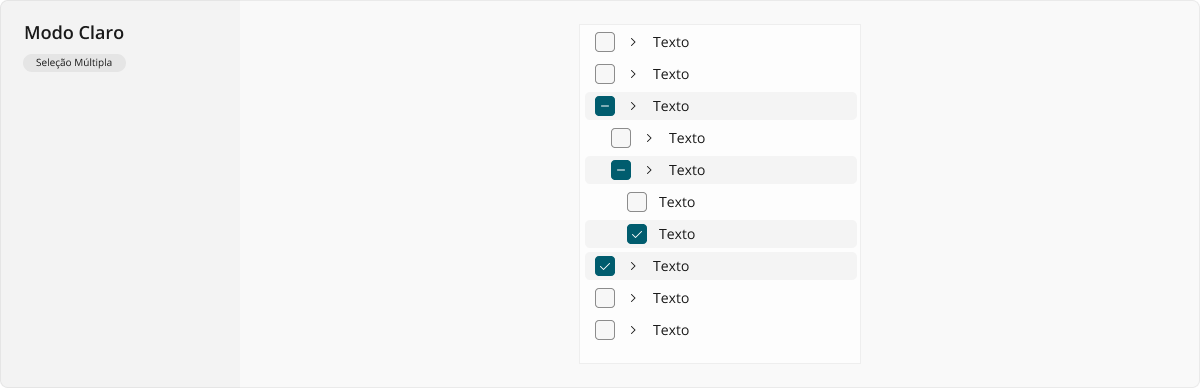 TreeView - Modo Claro - Seleção Múltipla